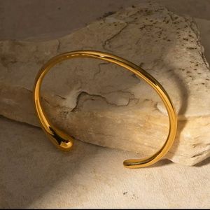 18K Gold Plated Open Cuff Bangle Bracelet